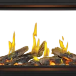 Gas Fireplace Napoleon Tall Linear Vector 50 See Through with Luminous Logs
