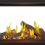 Gas Fireplace Napoleon Tall Linear Vector 50 See Through with Luminous Logs