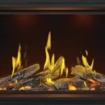 Gas Fireplace Napoleon Tall Linear Vector 50 with Luminous Logs