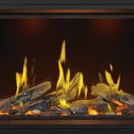 Gas Fireplace Napoleon Tall Linear Vector 50 with Luminous Logs