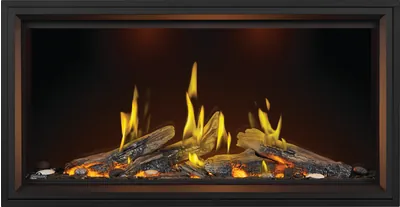 Gas Fireplace Napoleon Tall Linear Vector 50 with Luminous Logs
