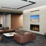 Gas Fireplace Napoleon Tall Linear Vector 50 with Luminous Logs