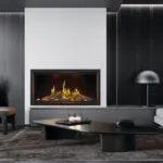 Gas Fireplace Napoleon Tall Linear Vector 50 with Luminous Logs