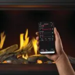 Gas Fireplace Napoleon Tall Linear Vector 50 with Luminous Logs