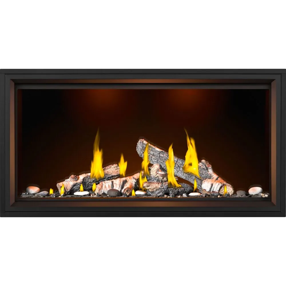 Gas Fireplace Napoleon Tall Linear Vector 50 with Luminous Logs