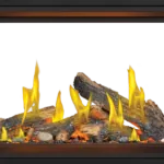 Gas Fireplace Napoleon Tall Linear Vector 62 See Through with Luminous Logs