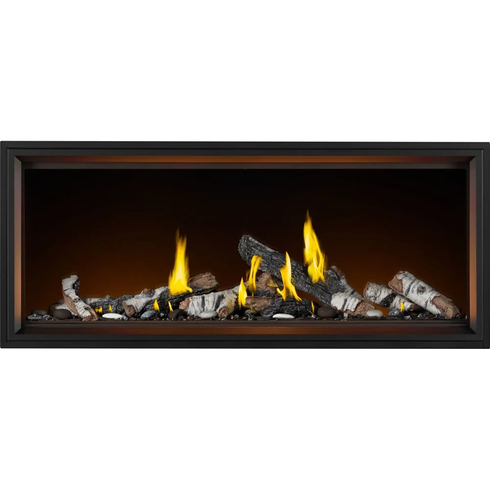 Gas Fireplace Napoleon Tall Linear Vector 62 with Luminous Logs
