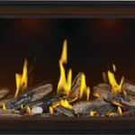 Gas Fireplace Napoleon Tall Linear Vector 62 with Luminous Logs