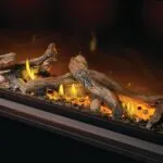 Gas Fireplace Napoleon Tall Linear Vector 62 with Luminous Logs