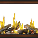 Gas Fireplace Napoleon Tall Linear Vector 74 See Through with Luminous Logs
