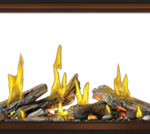 Gas Fireplace Napoleon Tall Linear Vector 74 See Through with Luminous Logs