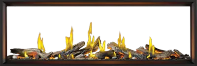 Gas Fireplace Napoleon Tall Linear Vector 74 See Through with Luminous Logs
